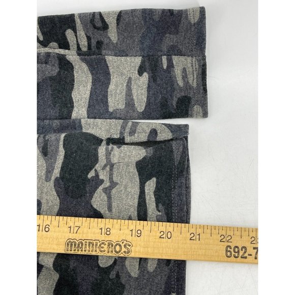 Sanctuary Women's Gray Camo Pullover V Neck Pocket Sweatshirt Long Sleeve Size S - Picture 7 of 9